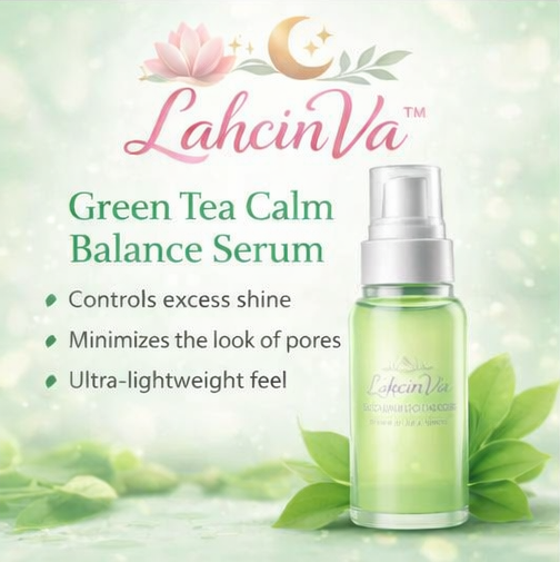 LahcinVa™ Green Tea Calm Balance Serum – Oil Control Hydrating Serum, Pore Refining, Lightweight Daily Skin Care