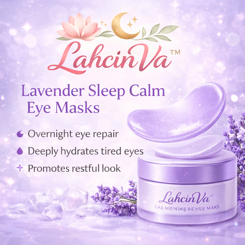 LahcinVa™ Lavender Sleep Calm Eye Masks – Overnight Eye Patches, Relaxing Eye Care, Deep Hydration Treatment